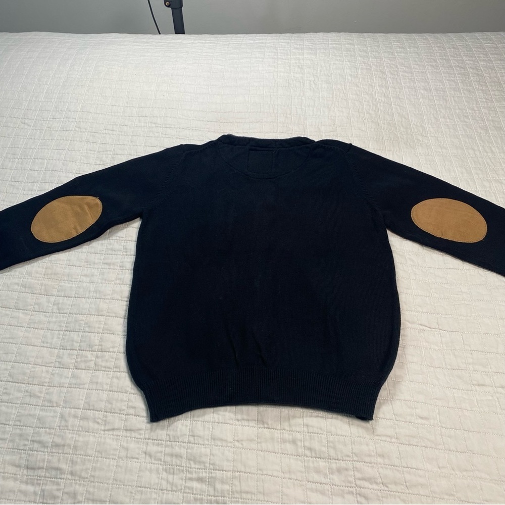 Zara Kids Knitwear Black Cardigan Sweater with Elbow Patches size 3-4 - Picture 3 of 9
